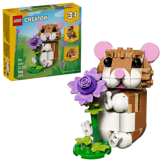 3 in 1 Cute Hamster with a Flower