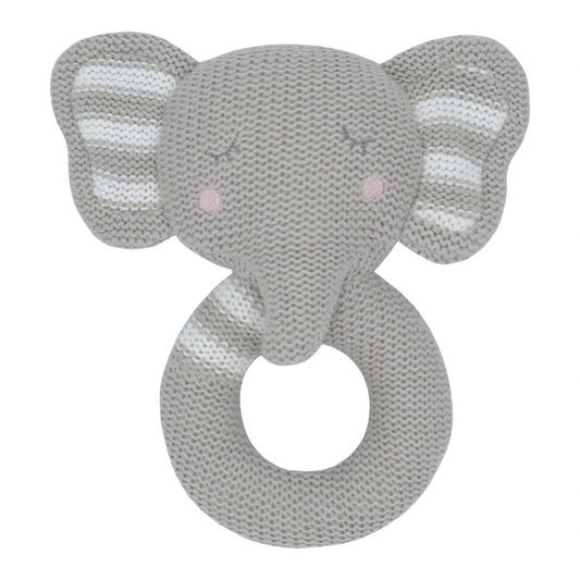 Eli the Elephant - Knitted Rattle